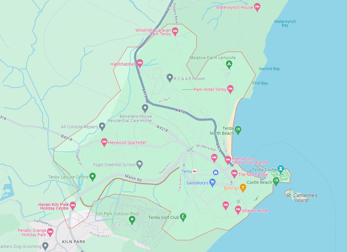 Tenby taxis pickup and drop-off points with interactive maps!